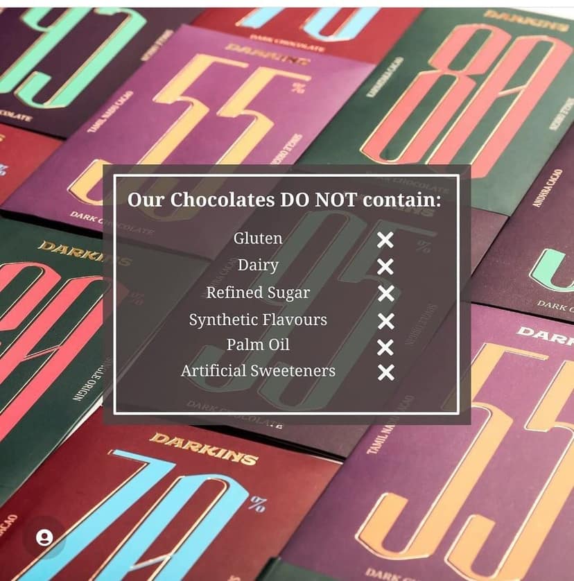 DARKINS Dark Chocolate | 65% Coffee | 55% Single Origin | Gluten-free | Hand Crafted Chocolate | Chocolates Bar | Pack Of 2 view 7
