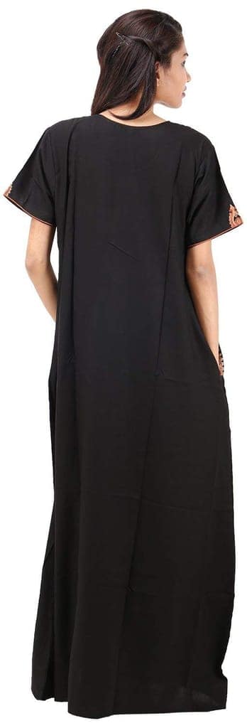 VALENCIA SLEEPWEAR Plain Embroidery Gown Maxi Nightwear Nighty Lizzy Bizzy Soft Fabric view 8