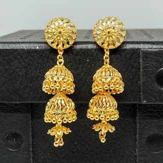 Traditional 1gm gold and micron plated jhumkis