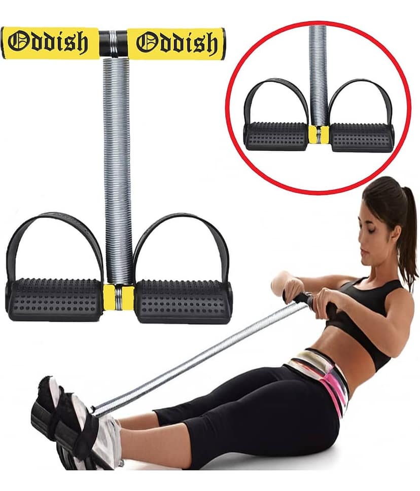 Oddish® Single Spring Tummy Trimmer – Heavy Duty Ab Exerciser for Men & Women | Full Body Workout, Weight Loss & Core Strengthening Equipment