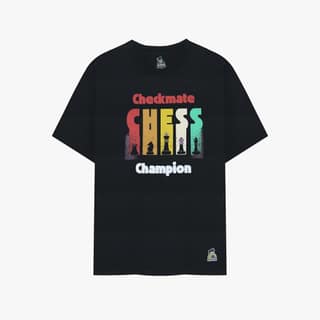 KUCHU Unisex Kids’ T-Shirt| Black Checkmate Digital Print | Soft Cotton-Modal Blend | Comfortable, Breathable & Stylish Casual Wear for Boys & Girls
