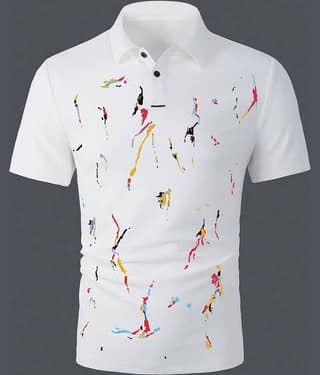 ENITOR Men Cotton Blend Regular Fit Printed Polo T Shirt ( White )
