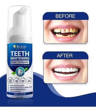 KURAIY Teeth Whitening Oral Hygiene Breath Toothpaste Foam 60ML