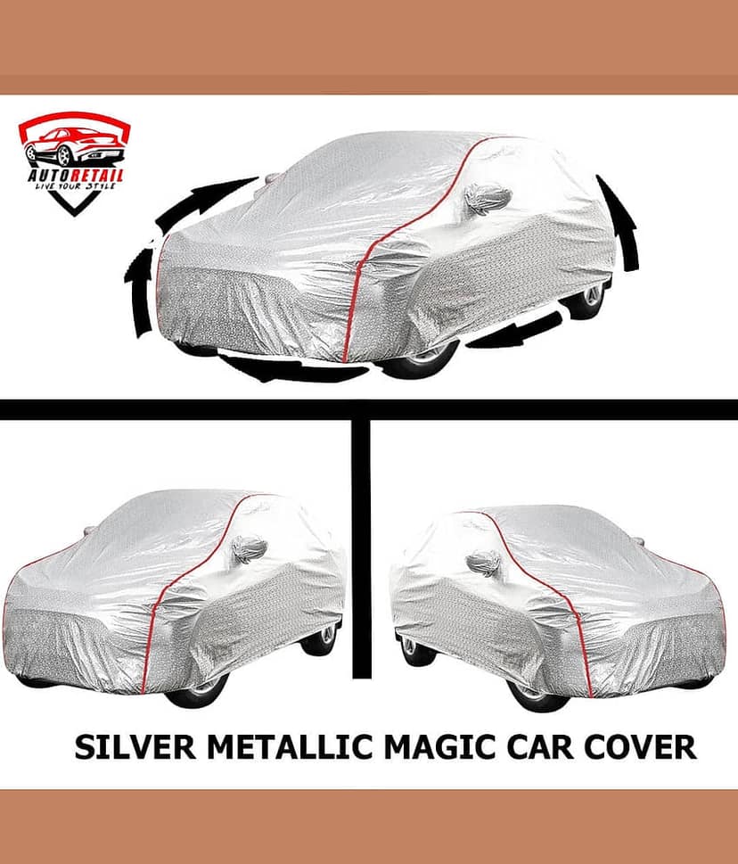 AutoRetail Car Body Cover for Maruti Suzuki WagonR Stingray With Mirror Pocket ( Pack of 1 ) , Silver view 2