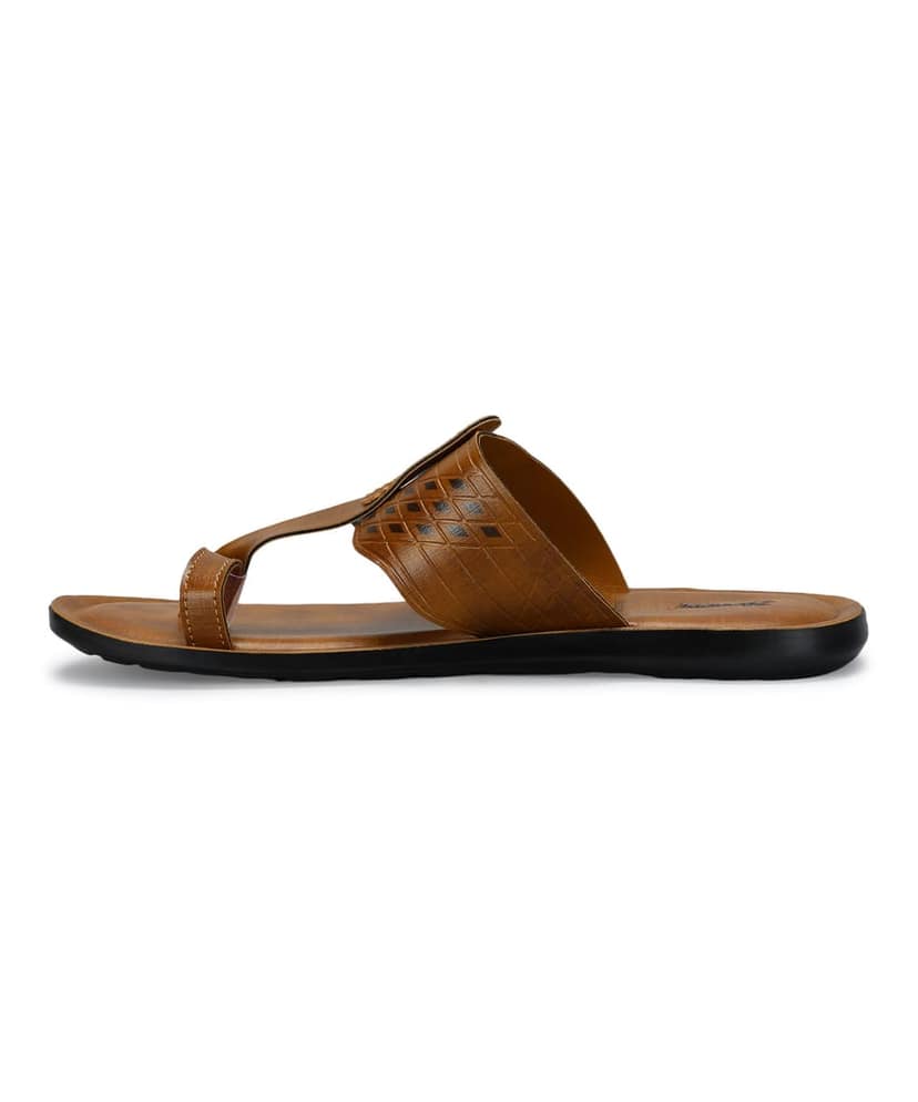 Paragon Men's Slip-on Tan Sandals for Men | Comfortable Sole & Durable view 4