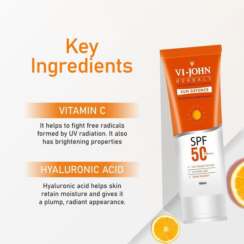 VI-JOHN Herbals Sun Defence Cream SPF50 PA+++ 100ML view 4