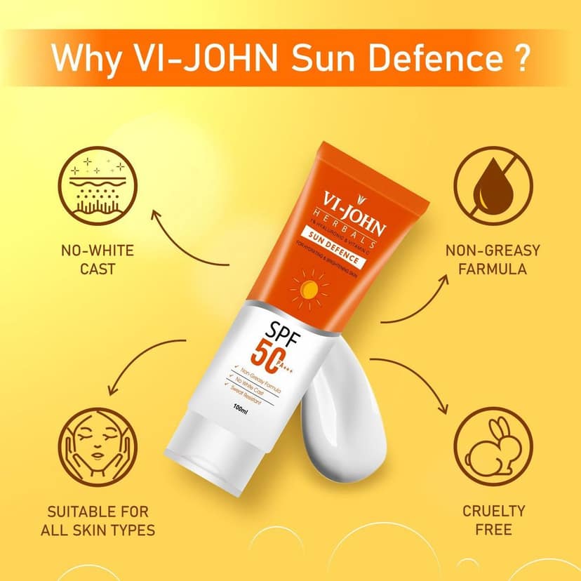 VI-JOHN Herbals Sun Defence Cream SPF50 PA+++ 100ML view 5