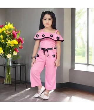 Mullick the designer Pack of 1 Baby Girls Crepe Jumpsuit ( Yellow )