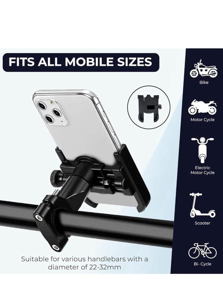 Motorcycle Phone Holder with Metal Construction for Bike Handlebars view 3