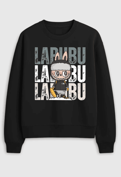 Oversized Crew Neck Sweatshirt: Labubu