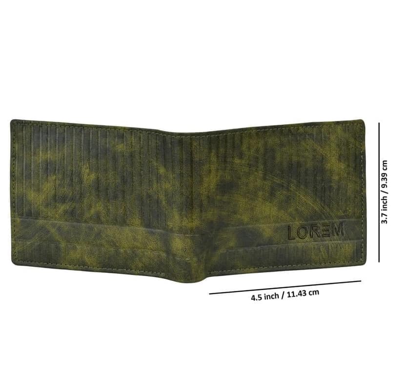 LOREM 3D Emboss Line Bi-Fold Faux Leather 3 ATM Card Slots Wallet for Men-UF view 5