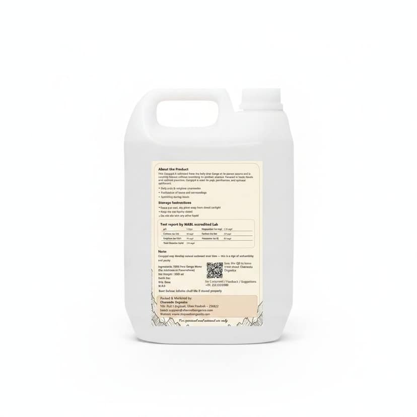 GANGAJAL 5 LTR | 100% ORIGINAL FROM HAR KI PAURI ( HARIDWAR) PREMIUM BOTTLE - 5 L - One 5-litre plastic container view 3