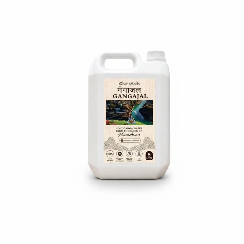 GANGAJAL 5 LTR | 100% ORIGINAL FROM HAR KI PAURI ( HARIDWAR) PREMIUM BOTTLE - 5 L - One 5-litre plastic container view 4
