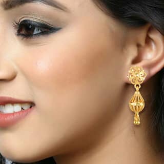 Vivastri Top Trending Alloy Gold Plated Jhumki Earrings for Women & Girls [VIVA2566ERG] view 2
