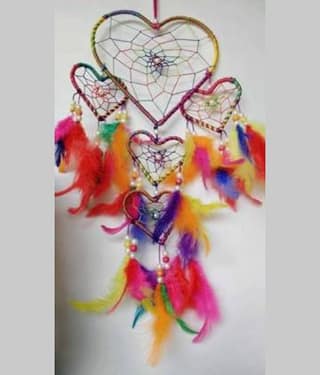 new lucky Feather Multicolour Dream Catcher - Pack of 1 ( X cms )