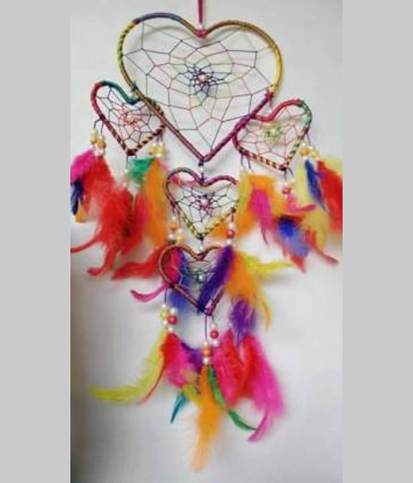 new lucky Feather Multicolour Dream Catcher - Pack of 1 ( X cms )