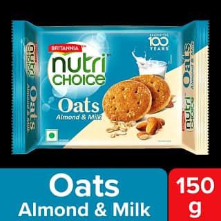 Britannia Nutrichoice Oats Cookies - Milk Almond, 150 G