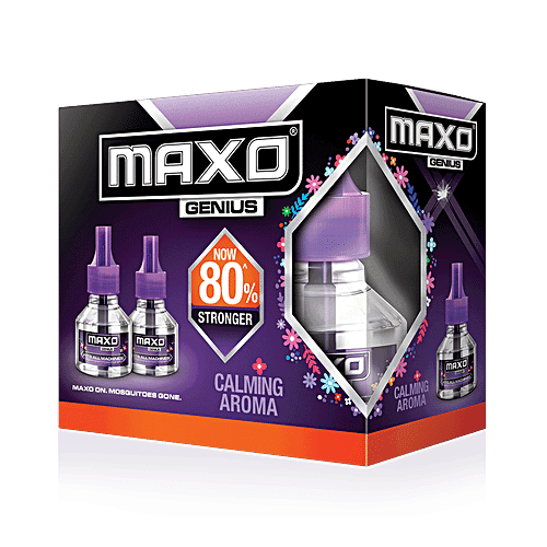 Maxo Genius Mosquito Repellent - 80% Stronger With Calming Aroma, 90 ml (Pack of 2)