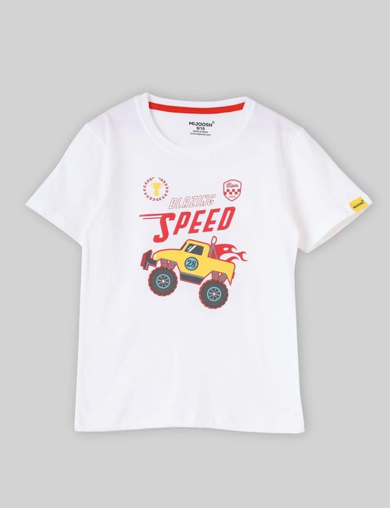 Boys T-Shirt White / Scarlet Ibis Orange, Soft Cotton, Ages 7-14 (2pcs pack) view 5