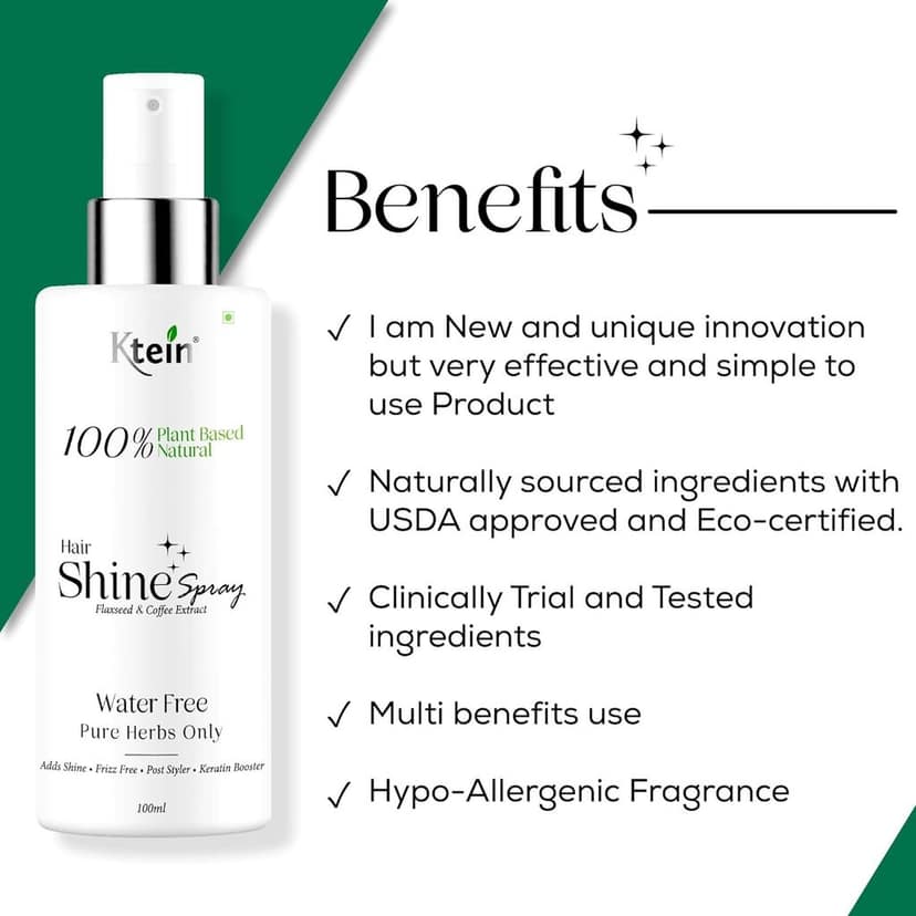 Ktein 100% Plant Based Heat Protection Shine Spray and Holding Spray Combo 100ml view 6