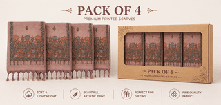 [Pack of 4] Hand-Painted Handloom Stole