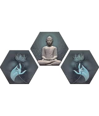 Indianara Hexagon Paintings MDF Painting Without Frame