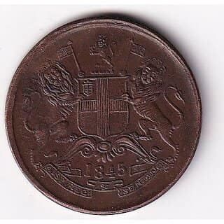 Lakhi Error 1845 East India Company Half Anna Extremely Rare - Collectible