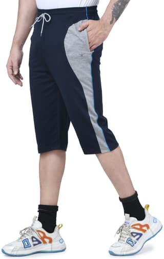 IBulls, Hosiery Cotton Regular Fit Three Quarters/Three Fourths/Three by Fourth /3/4 / Capri for Men- Casual/Sports Wear with Zip Lock Pockets
