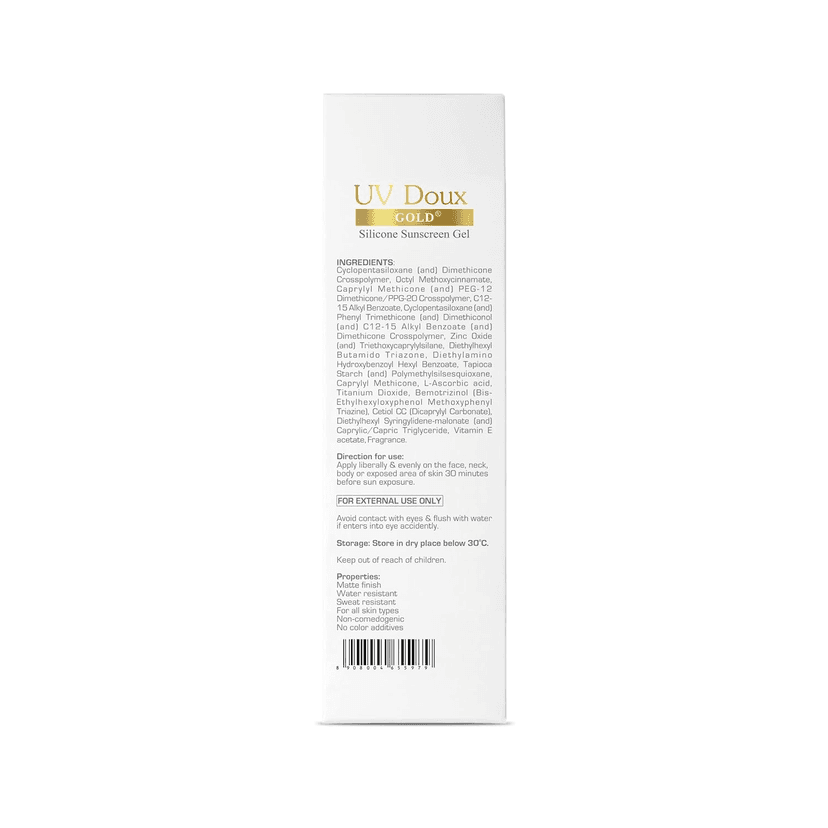 Brinton UV Doux Gold Silicone Sunscreen Gel SPF 50 PA+++ With Vitamin C & E | Clinically Tested Water Resistant & Non- Greasy | UVA/UVB Protection Against UVA/UVB Rays| For All Skin Types 100 gm (Pack of 1) view 2