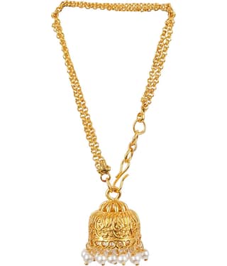 One Gram Gold Plated Ethnic Pearl Jhumki Adjustable Bracelet for Women and Girls.