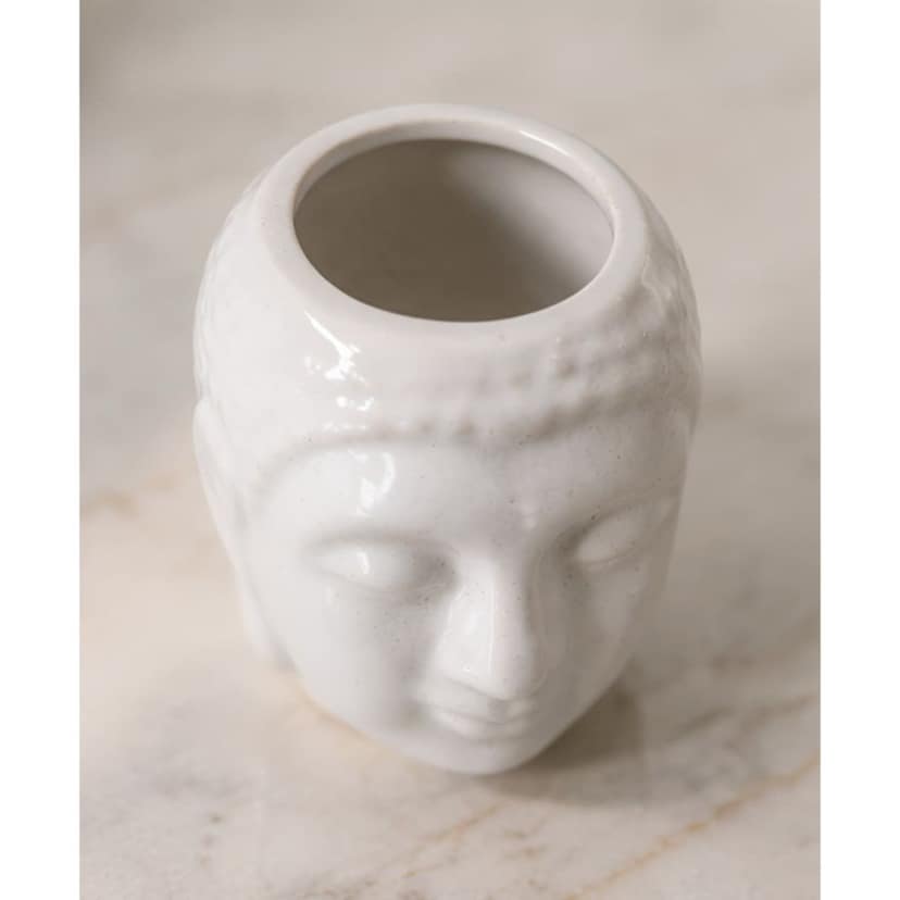 Ceramic Buddha Head Planter view 2