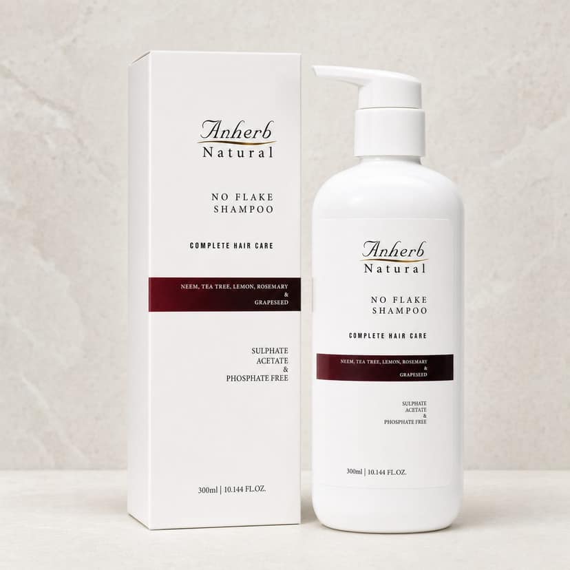 Anherb Natural No Flake Shampoo, Lemon, Tea Tree, Rosemary, Neem Blend - 300ml
