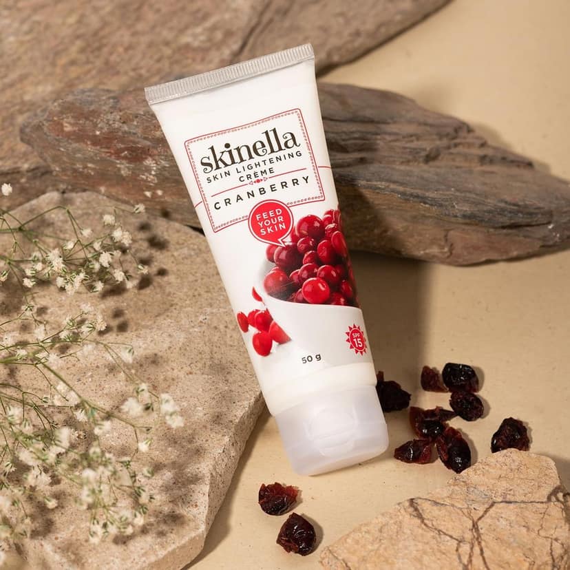 Skinella Skin Lightening Cream, Cranberry | non-greasy crme | With SPF 15 | sun protection and helps in reducing dark spots | all skin types 50 Gram view 8