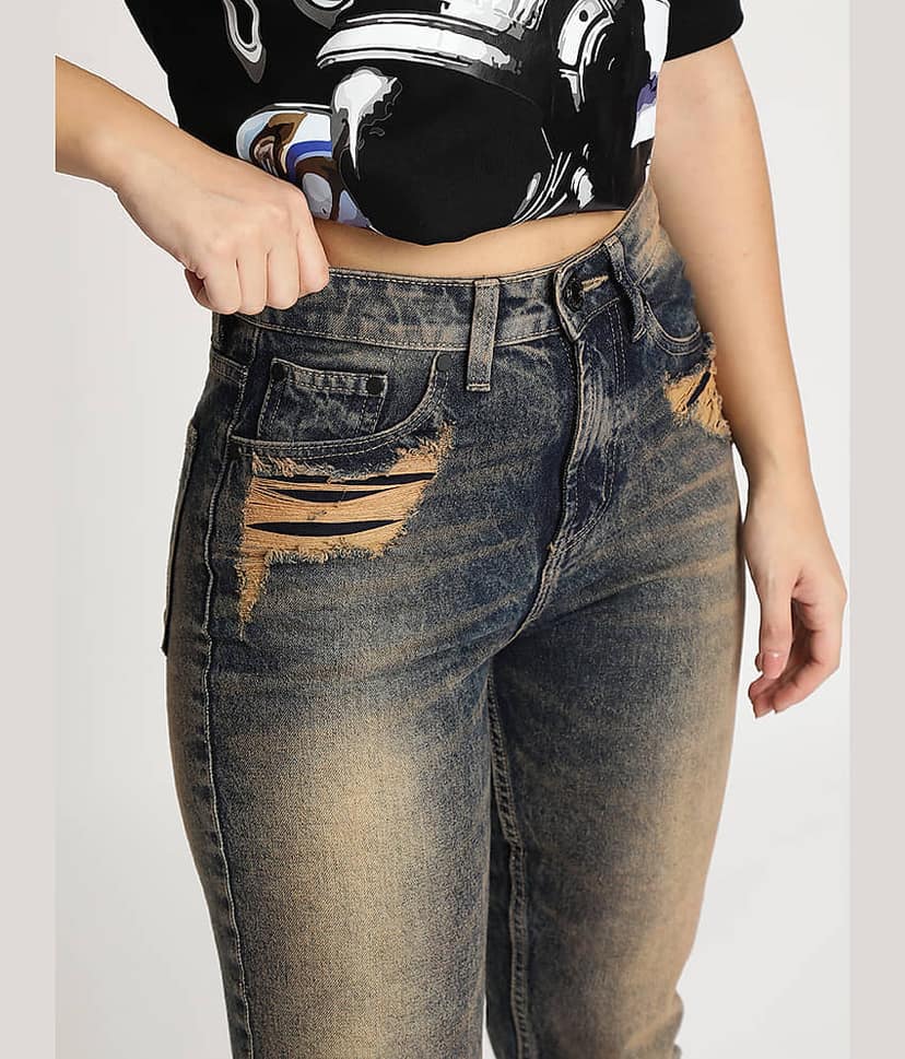 Bene Kleed - Blue Cotton Regular Fit Women's Jeans ( Pack of 1 ) view 7