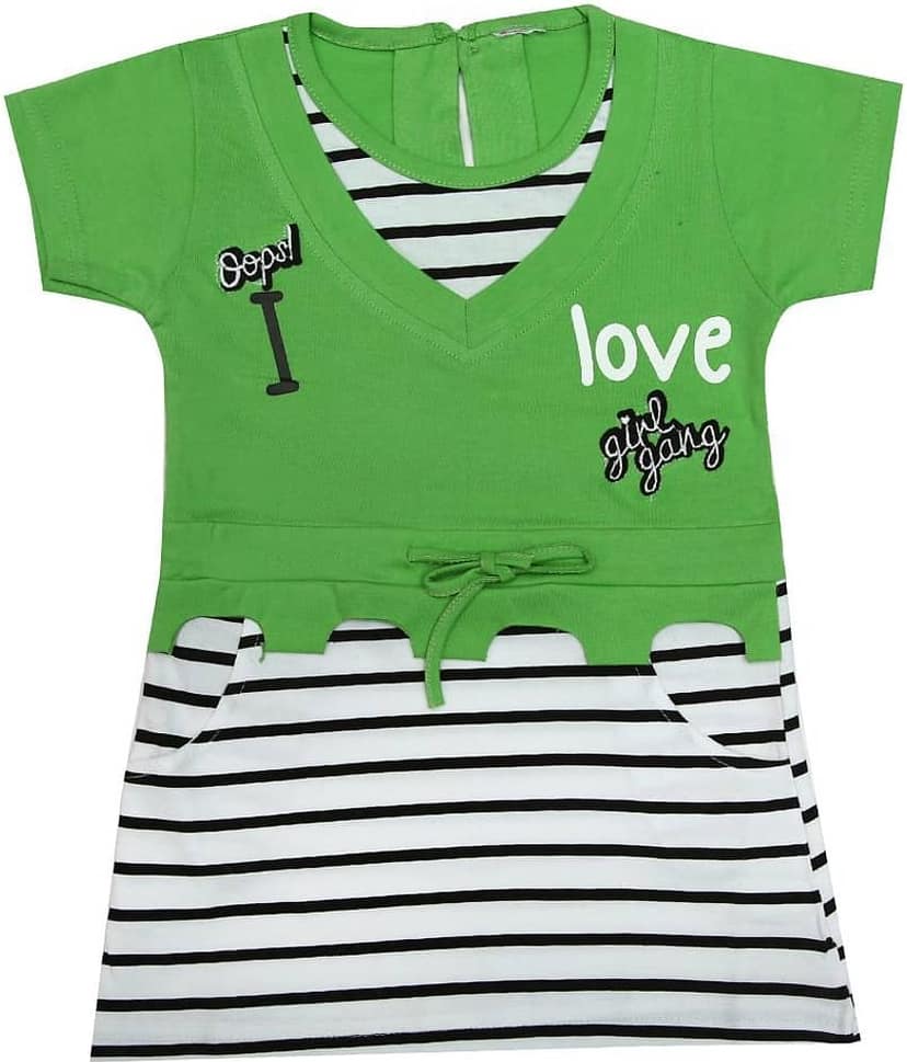 Zadmus 100% Cotton A-line For Girls ( Pack of 1 , Green )