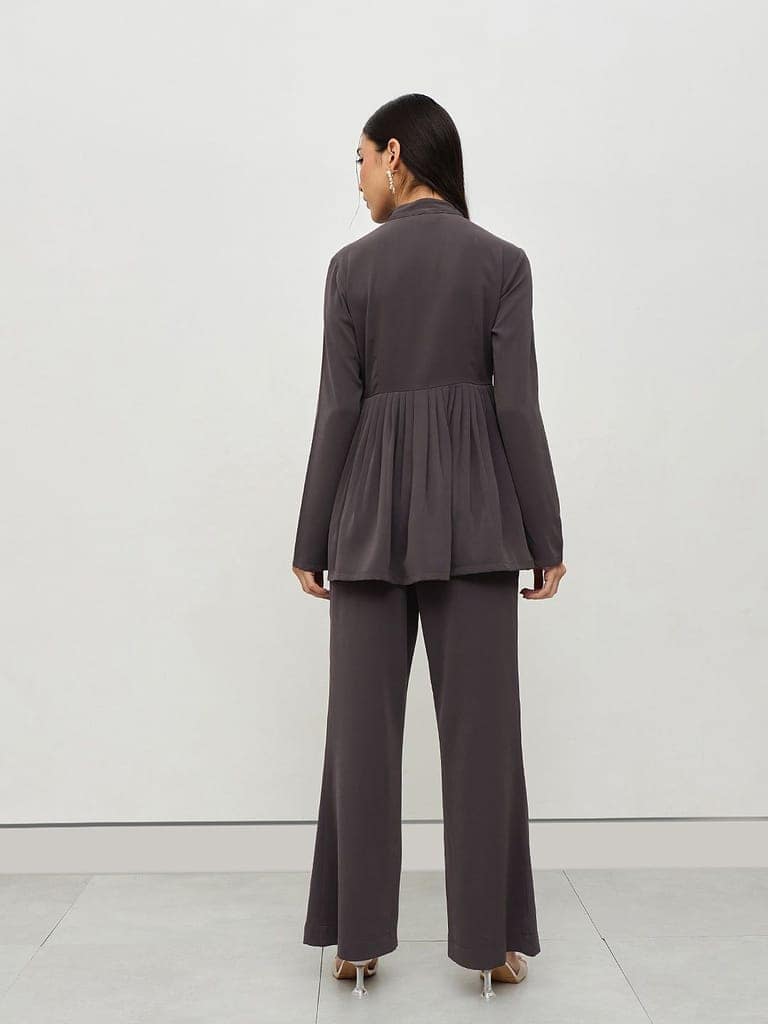 Charcoal Peplum Co-ord Set view 5