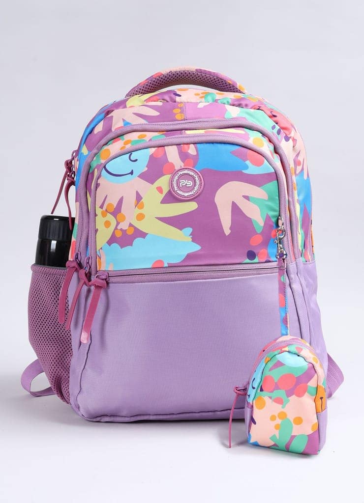 PB Pearlbags Polyester Water Resistant Casual Backpack With Pencil Pouch For School For Boys and Girls