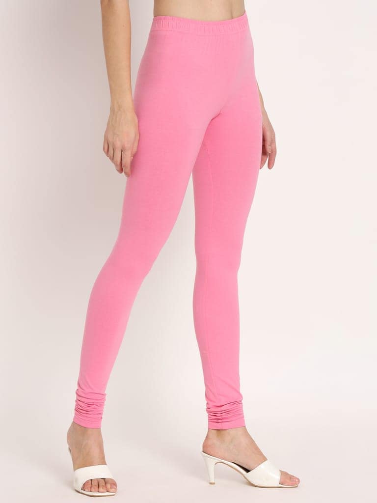 SOFT COLORS Women's Skinny Fit Ethnic Wear Churidar Leggings (Rose Pink)