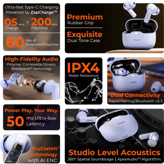TRIGGR Apex S2 Earbuds with Dual Pairing view 5