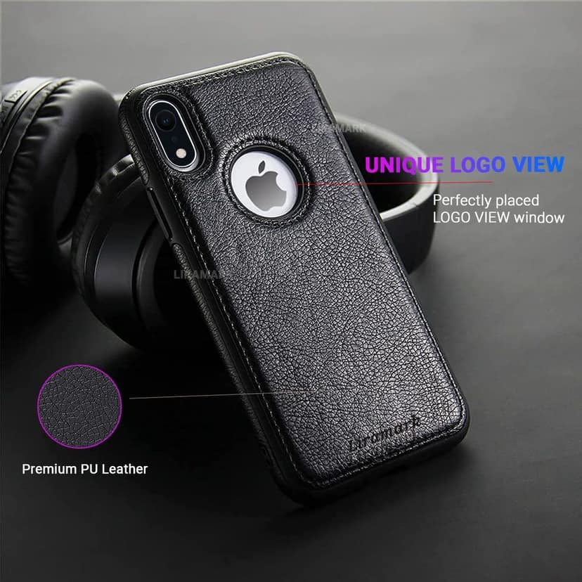 LIRAMARK PU Leather Flexible Back Cover Case Designed for iPhone Xr view 3