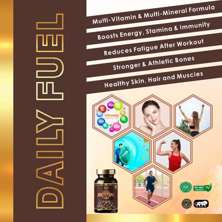 DAILY FUEL(Multivitamin withVitamin C & other nutrients for Overall Health, Strong Muscles & Immunity Plant Based Multivitamin for Men & Women -Vitamins & Minerals made with Ingredients ) view 2