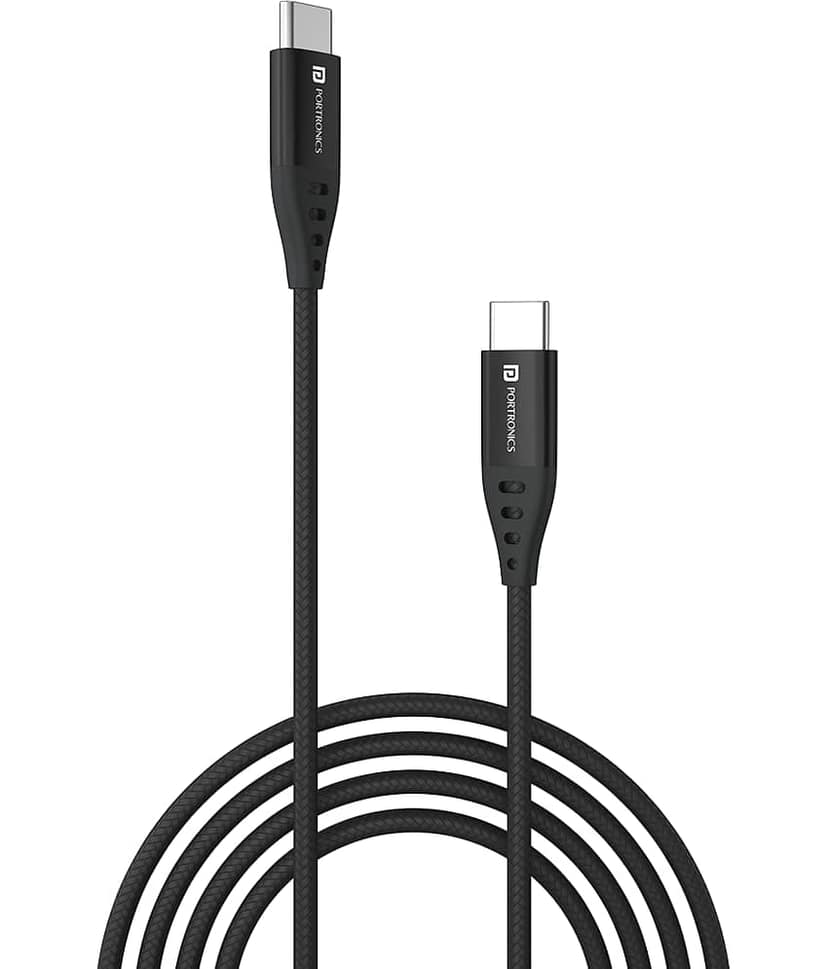 Portronics - Black 3A Type C Cable 1 Meter