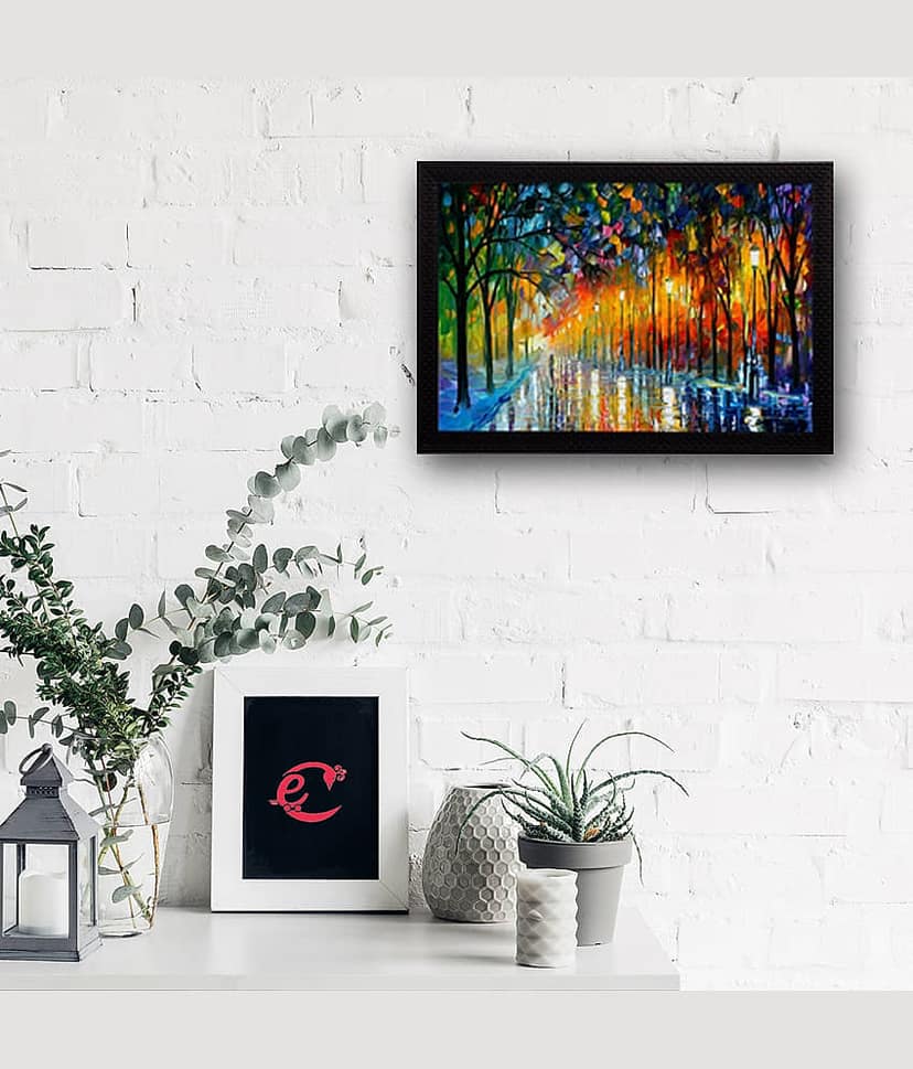eCraftIndia Lovely Rain View Satin Matt Texture UV Art Painting