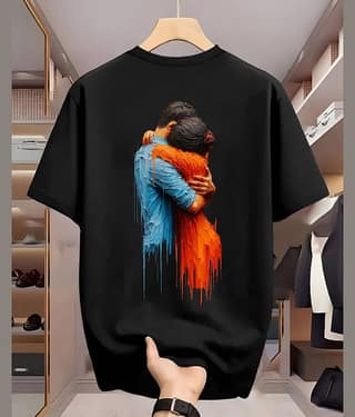 AOOSH Men Cotton Blend Oversized Fit Printed T-Shirt ( Multicolor1 )