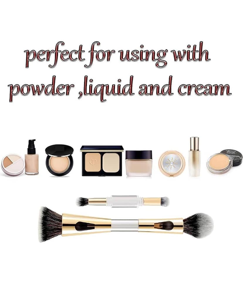 4in1 Travel Foundation Brush Blush Blending With Pizza & Square Puff,Pack of 4 view 2