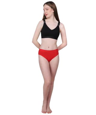 Maxolity Women's Cotton Hipster Panties - Red Color Solid, Soft, Breathable & Comfortable for Everyday Wear Panty pack of 1