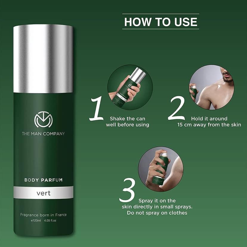 The Man Company Non-Gas Body Perfume For Men - Vert- 120ml view 6