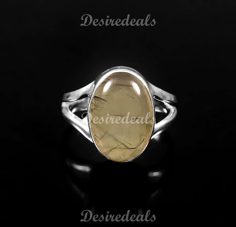 Natural Prehnite Ring, 925 Sterling Silver Ring, Prehnite Gemstone Ring, Handmade Jewelry Gift