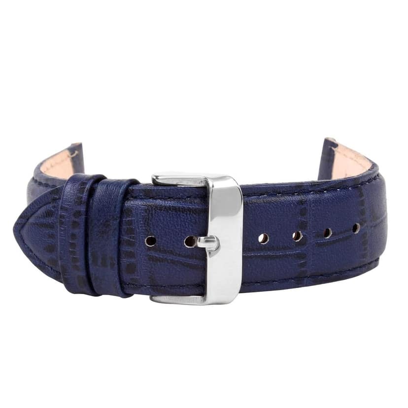 Exelent Leather Mens Replacement Watch Straps Compatible with All Watches with Regular 20 mm Lug Size Blue view 2