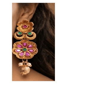 Generic Women's Zinc Alloy Gold Plated Jhumka Earrings (Multicolor)
